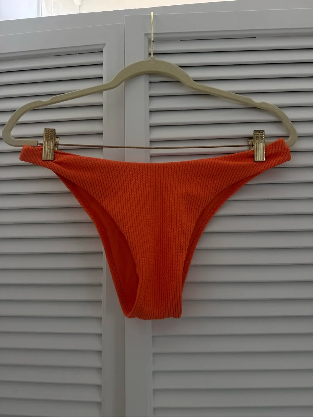 Orange Ribbed Underwire Monday Swimwear Bikini Set